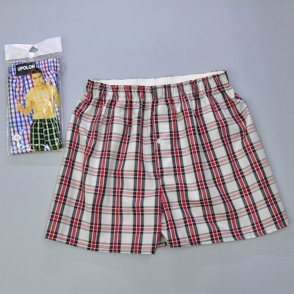 Foreign trade plaid shorts men's boxers Arrow pants woven loose casual shorts