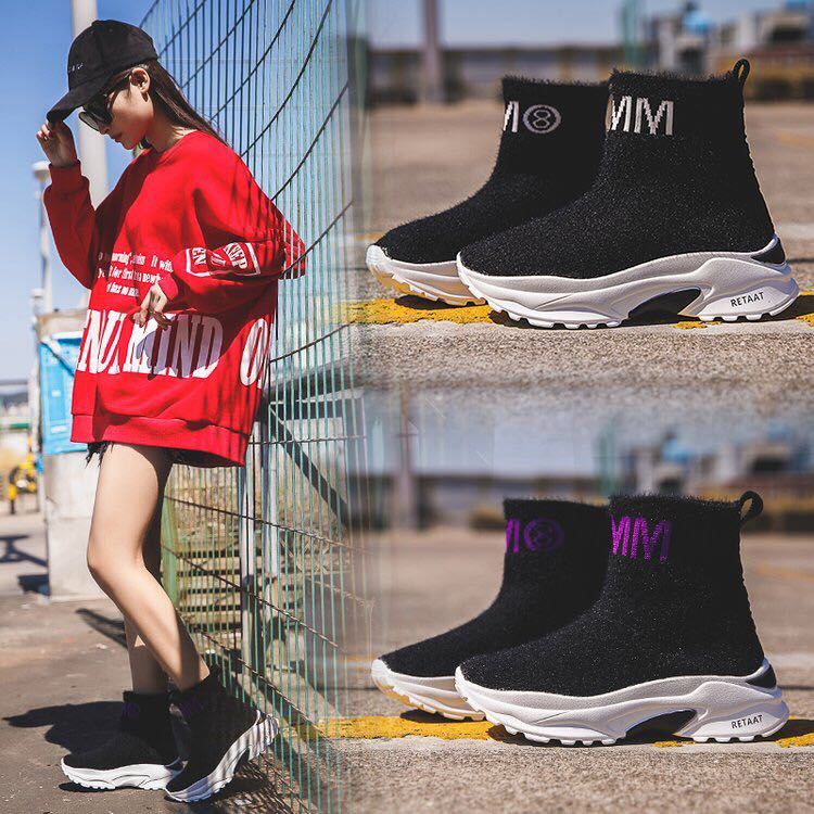 厚底飞织鞋新款细节图