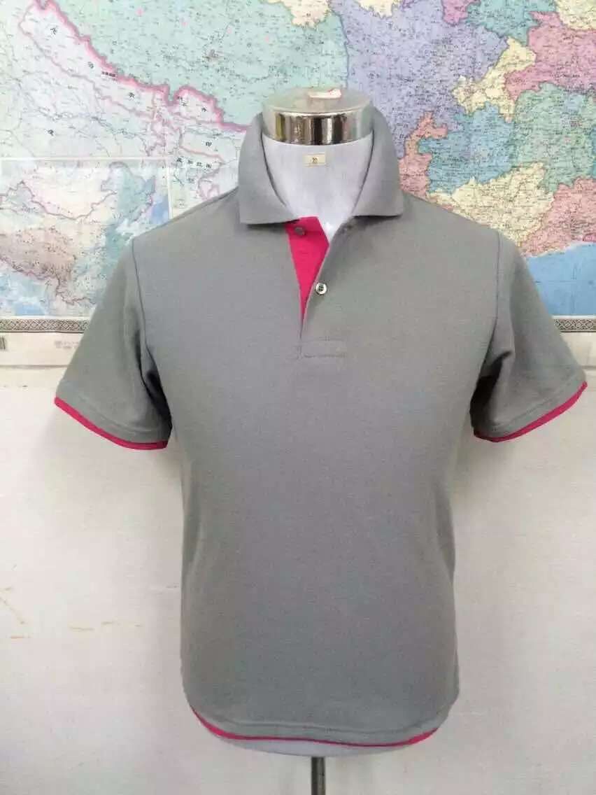 高档纯色翻领polo衫定做广告衫文化衫定制工作服活动服批发印字细节图