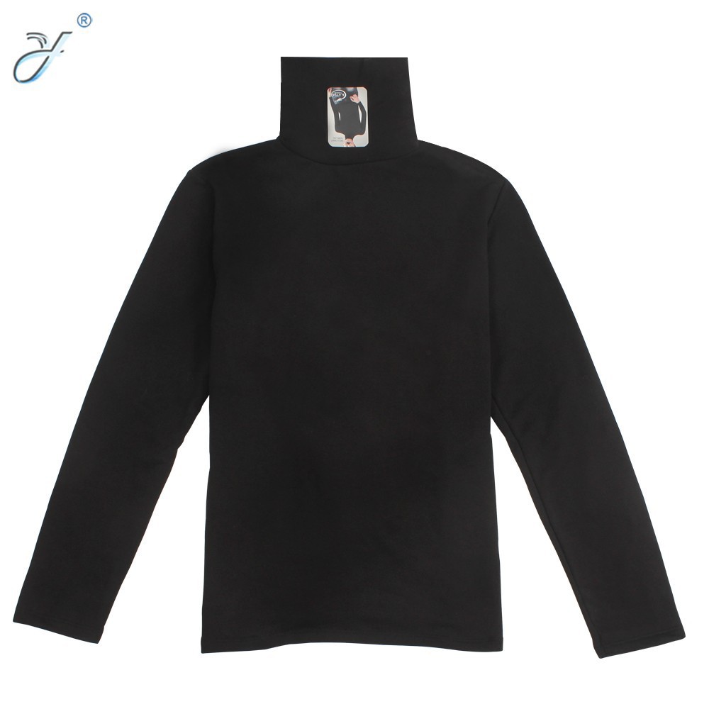Manufacturers custom collar men and women's foreign trade elastic warm underwear cloth brushed high and low collar autumn clothes