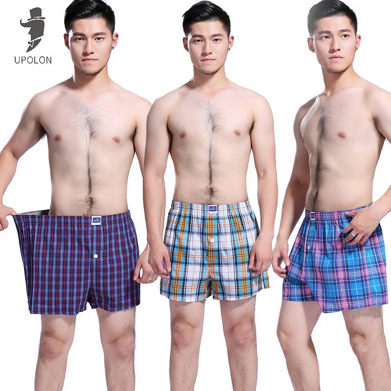 [Factory direct sales] Fashionable men's home underwear 100% cotton checkered Allo pants Carrefour supermarket supply