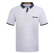 Gray Lycra lapel Polo shirt custom overalls short sleeve advertising shirt T-shirt printing LOGO