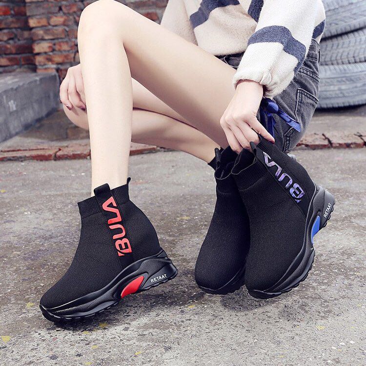 新款厚底飞织鞋