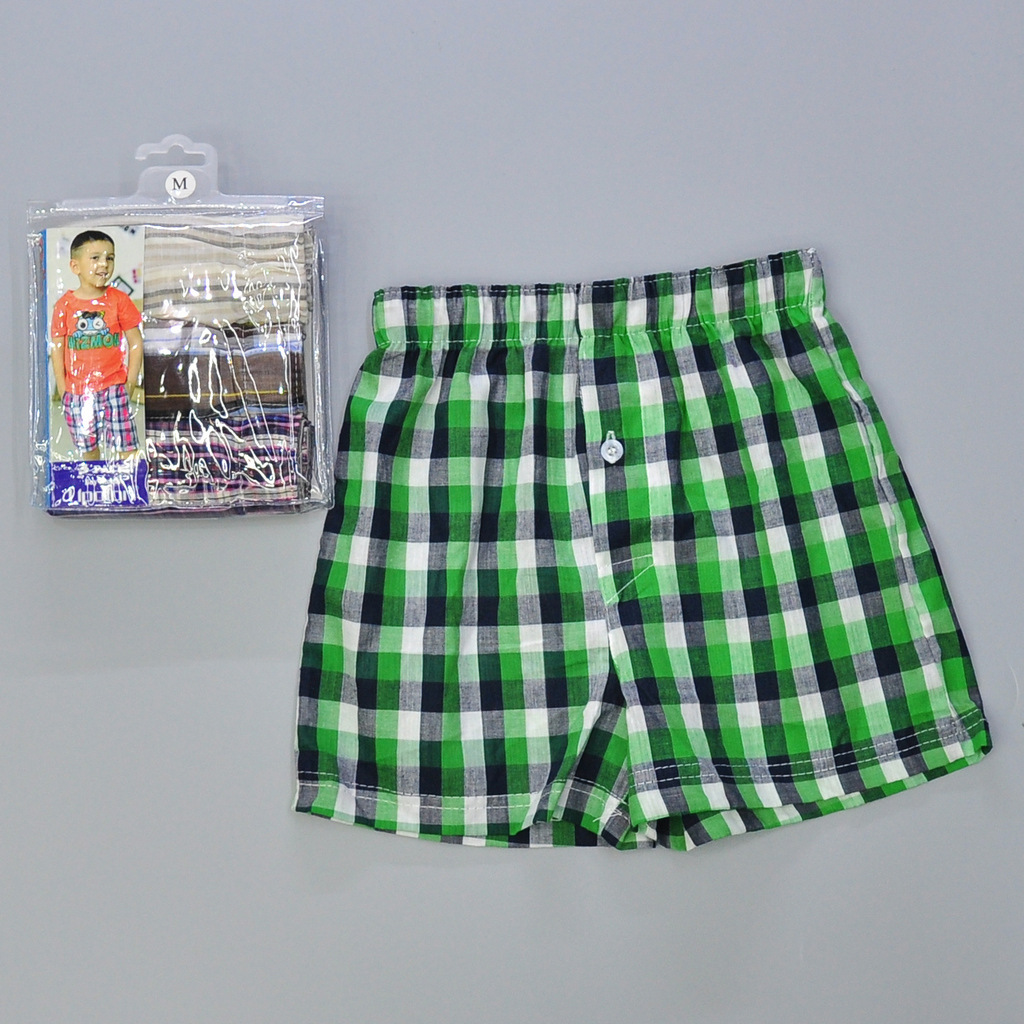 优帛伦 儿童四角裤平角短裤小孩家居便利裤宽松格子裤产品图