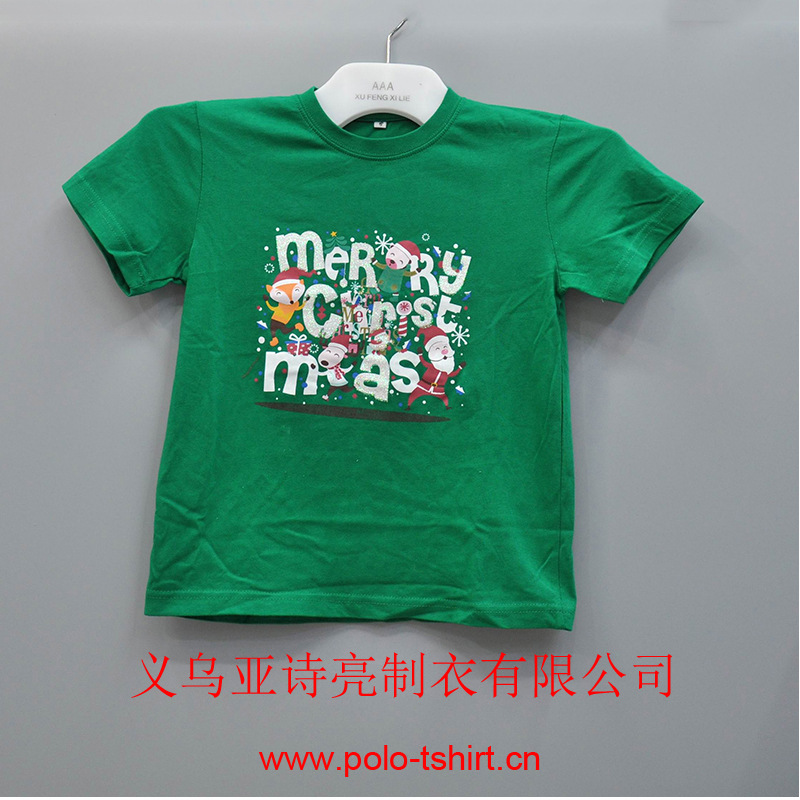 Summer Alibaba Children's Clothing pure cotton short-sleeved cartoon cute reindeer printed Christmas T-shirt advertising shirt Cultural shirt Specification image