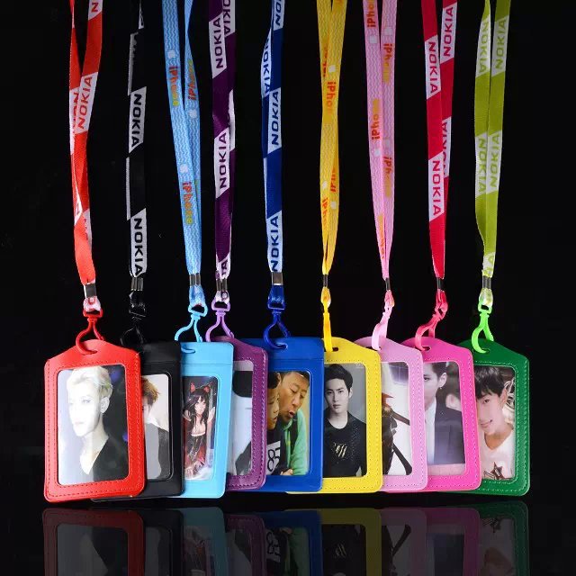 Student school card mobile phone lanyard cartoon tag certificate sleeve card sleeve manufacturer sling badge badge