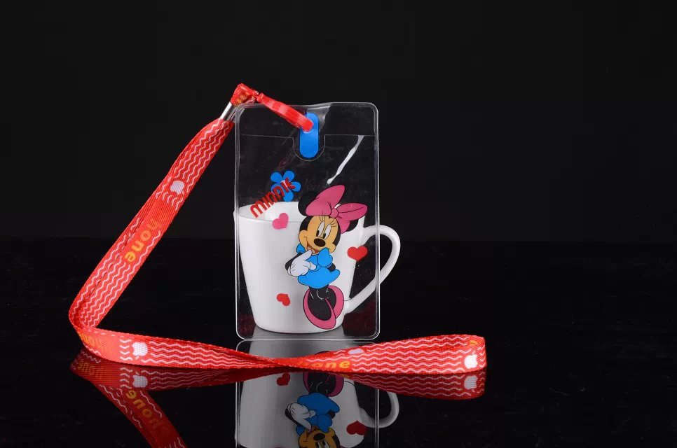 卡通证件卡套挂脖长绳 公交卡校园卡套胸卡工作卡套批发细节图