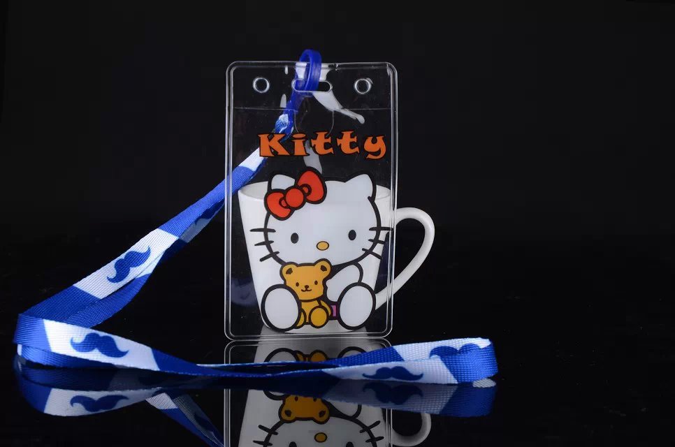 卡通证件卡套挂脖长绳 公交卡校园卡套胸卡工作卡套批发产品图