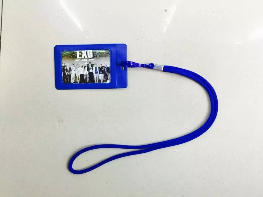 Cute PU leather cartoon lanyard, bus access control card holder, name tag, work name tag, non-double-sided ID card holder full figure