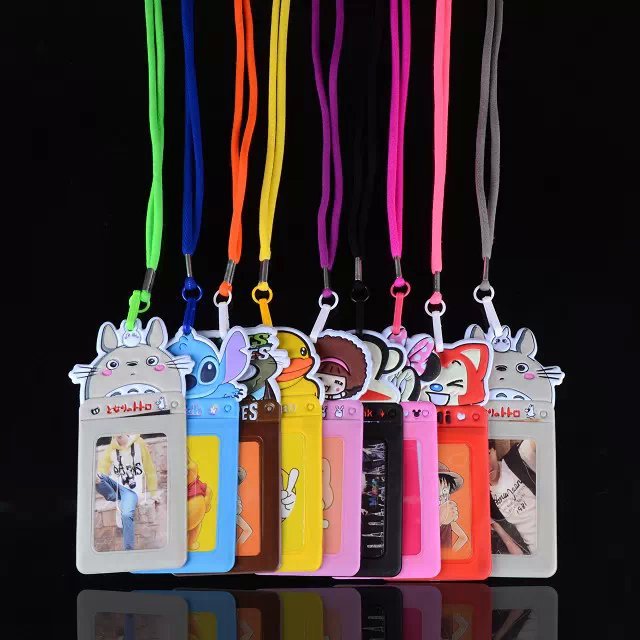 High-grade double-layer certificate card sleeve velvet rope exhibition card work card badge staff card sleeve + lanyard hanging rope thumbnail