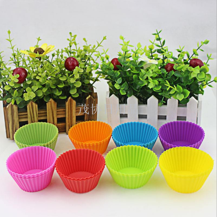 Round 7cm cupcake cupcake mold 8 color baked muffin cup silicone muffin cup