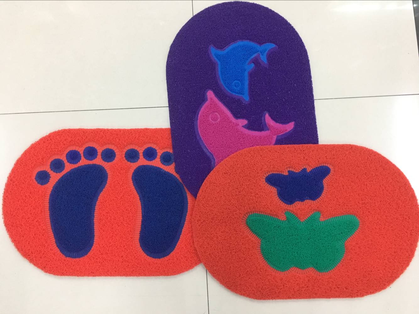 Thin oval spliced floor mat, brushed puzzle mat, brushed mat, anti-slip door mat full figure