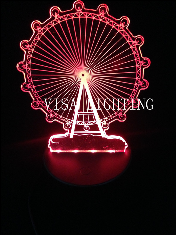3d Night light Creative gift, Seven-color usb plug-in personalized desk lamp, multi-functional night light Specification image