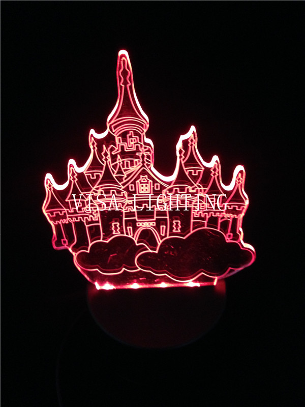3D Castle Night light with three-position switch touch USB power supply led seven-color light Application Scenario