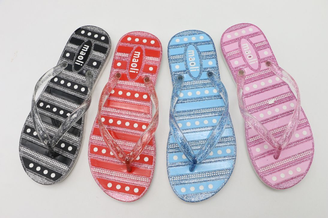 Crystal blow up bottom flip-flops Pop pvc slippers Flip-flops flash pink slippers