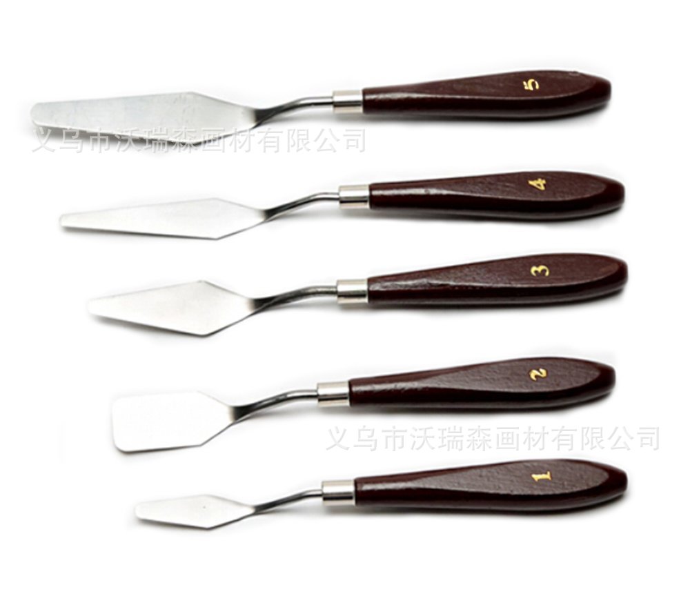 Cross-Border For 5 Oil Painting Scraper Stainless Steel Toning Supplies Art Painting Tools Set Manufacturers Wholesale details Picture