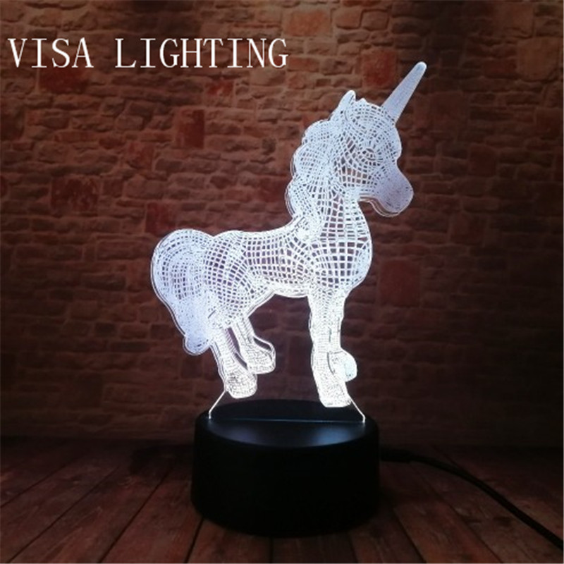 3d Unicorn stereoscopic desk lamp, led night light, plug-in bedroom bedside lamp, creative gift Application Scenario