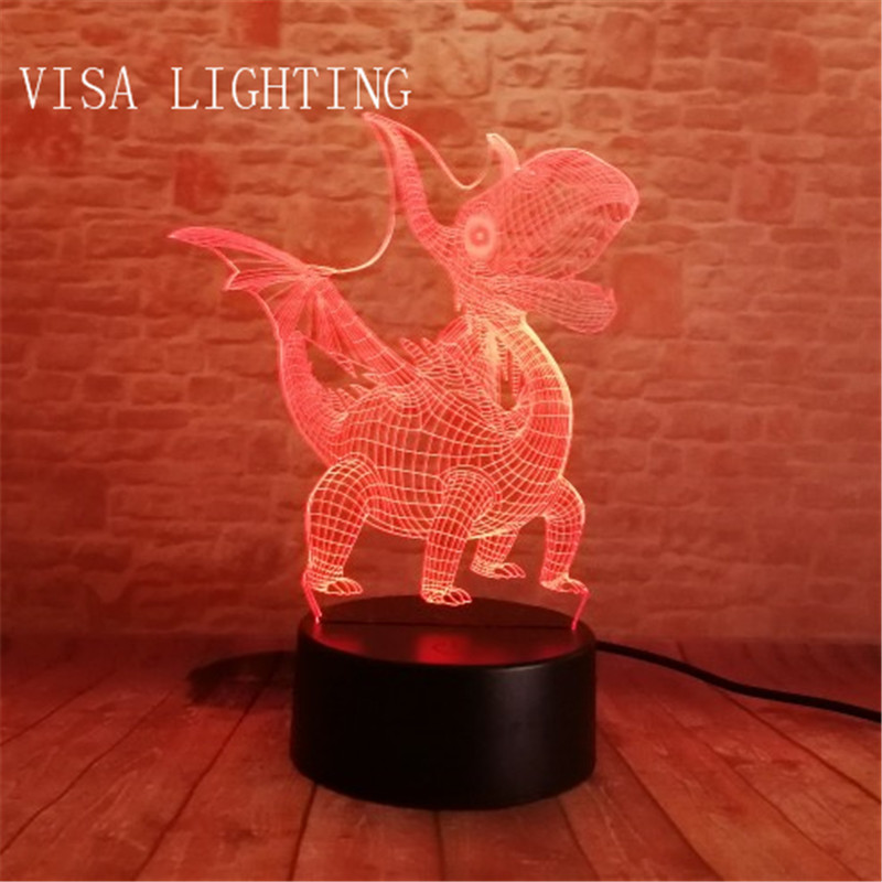 3d light Pterosaur dinosaur led night light, acrylic ambient decorative light, bedroom children's room light details Picture