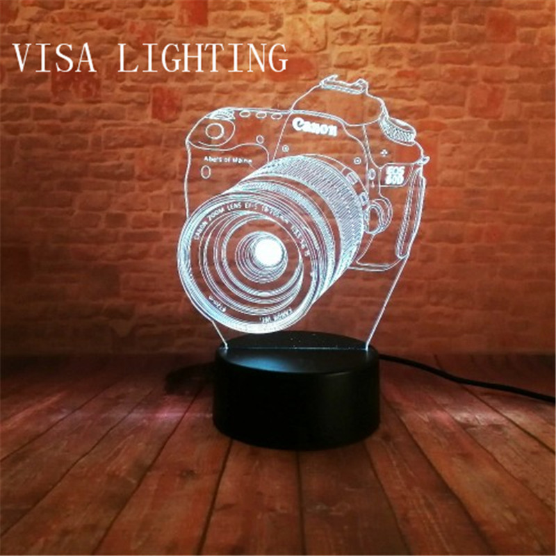 3d camera, stereoscopic desk lamp, led night light, plug-in bedroom bedside lamp, creative gift Specification image