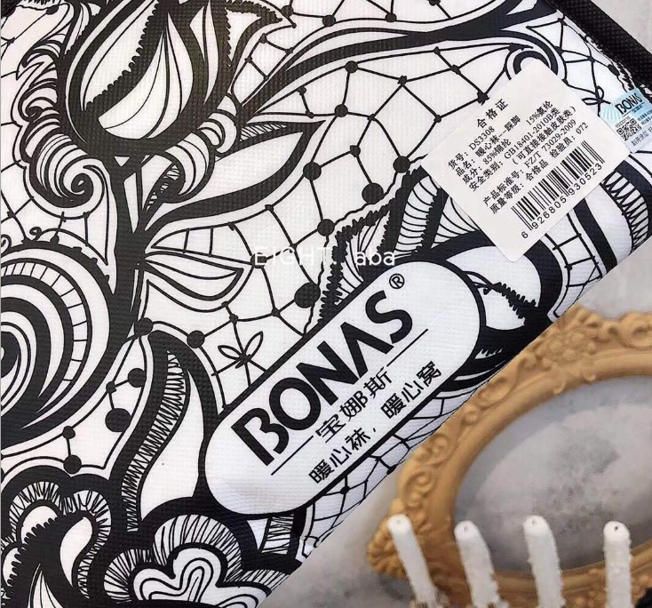 宝娜斯暖心袜连脚踩脚高腰收复显瘦打底裤正品产品图