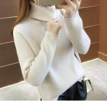 Turtleneck sweater thick women loose short pullover base solid color sweater