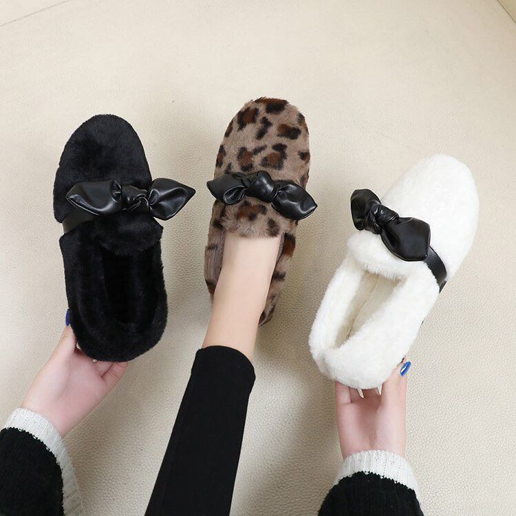 豹纹毛毛鞋女细节图