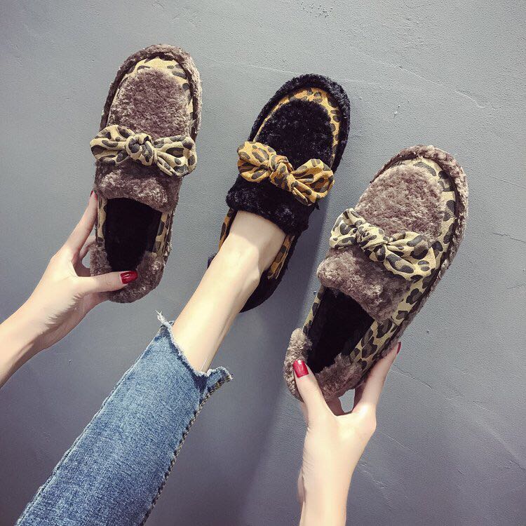 豹纹毛毛鞋女细节图