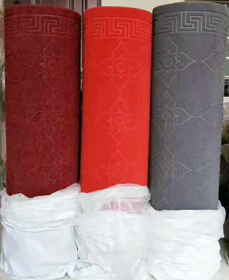 Embossed hotel corridor mat, soundproof walkway mat, anti-slip floor mat, red carpet three-dimensional embossed floor mat full figure