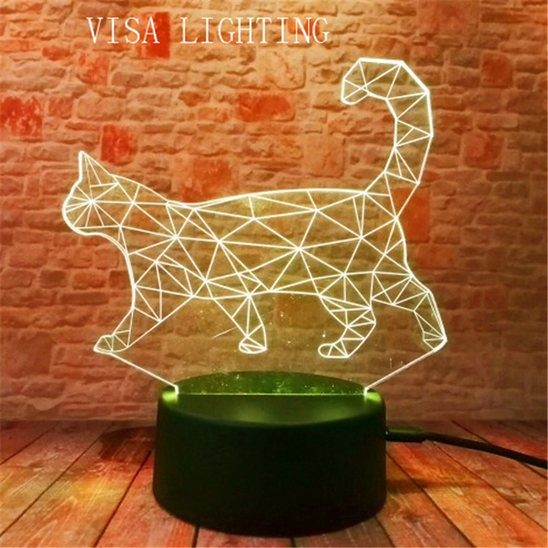 3d cat stereoscopic table lamp, led night light, plug-in bedroom bedside lamp, creative gift