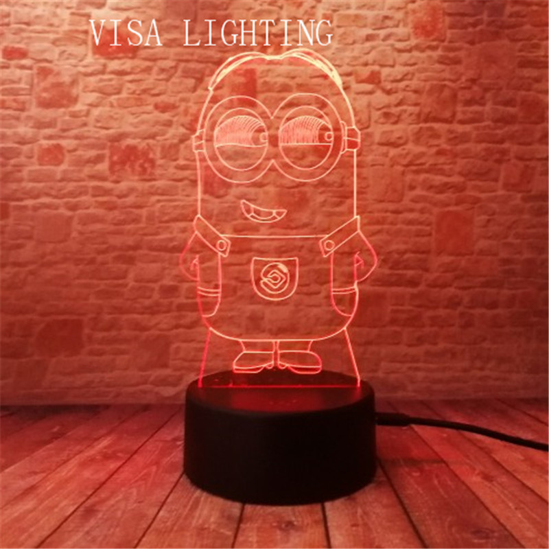 3d Minions stereoscopic desk lamp, led night light, plug-in bedroom bedside lamp, creative gift Specification image