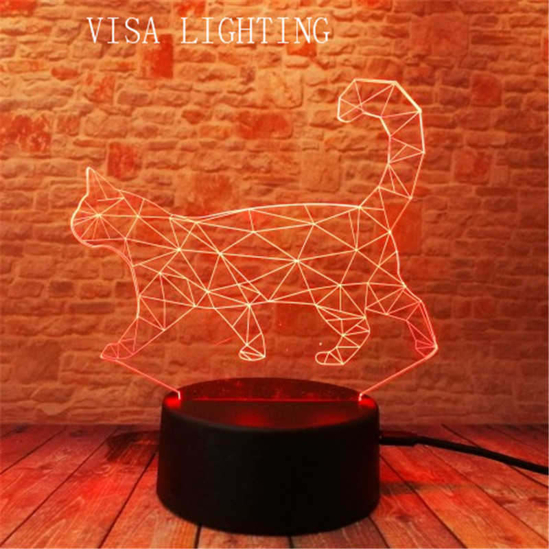 3d cat stereoscopic table lamp, led night light, plug-in bedroom bedside lamp, creative gift Specification image
