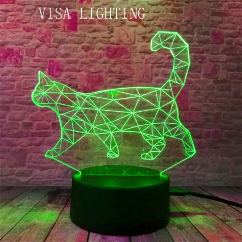 3d cat stereoscopic table lamp, led night light, plug-in bedroom bedside lamp, creative gift details Picture
