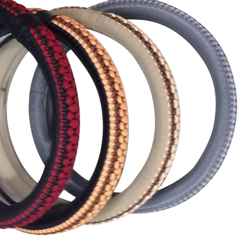 2017汽车方向盘套汽车内饰用品车用手缝方向盘把套 厂家批发细节图