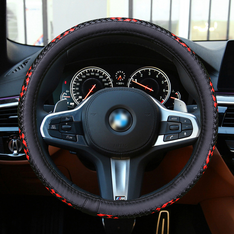 厂家批发车用手缝方向盘把套汽车方向盘套超纤汽车用品