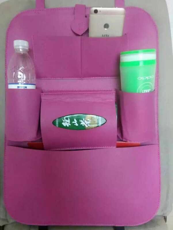 汽车座椅收纳袋挂袋 车载多功能保温款置物袋 皮革汽车置物袋细节图