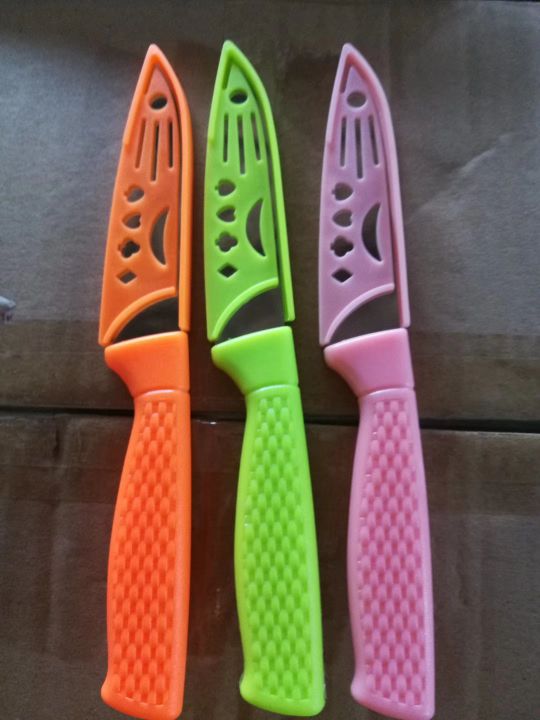 1144 candy color fruit cutter acero inoxidable melón y fruta pelar cuchillo cuchillo portátil Specification image