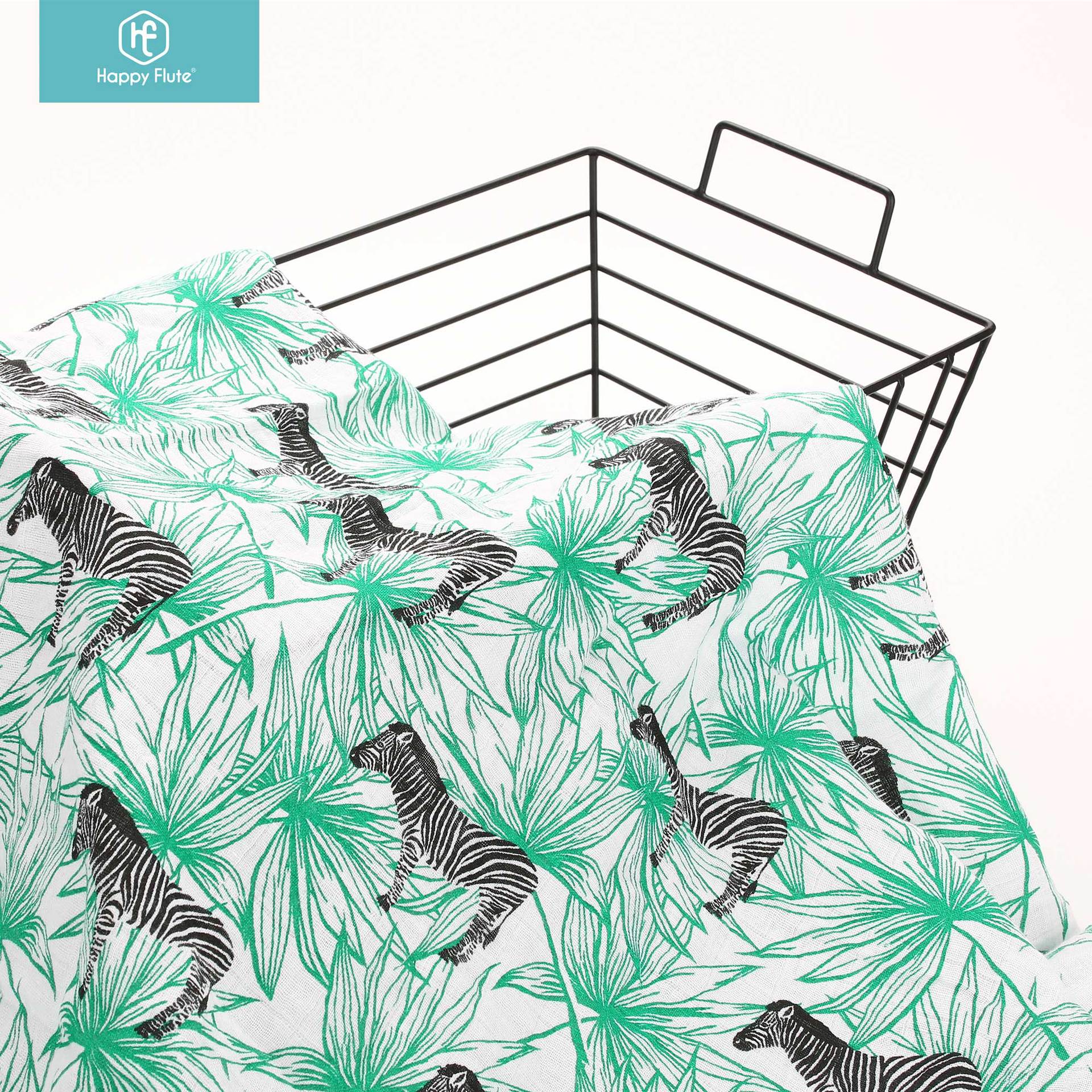 happyflute2018小清新纯棉宝宝纱布巾外出抱毯120*120婴儿襁褓巾细节图