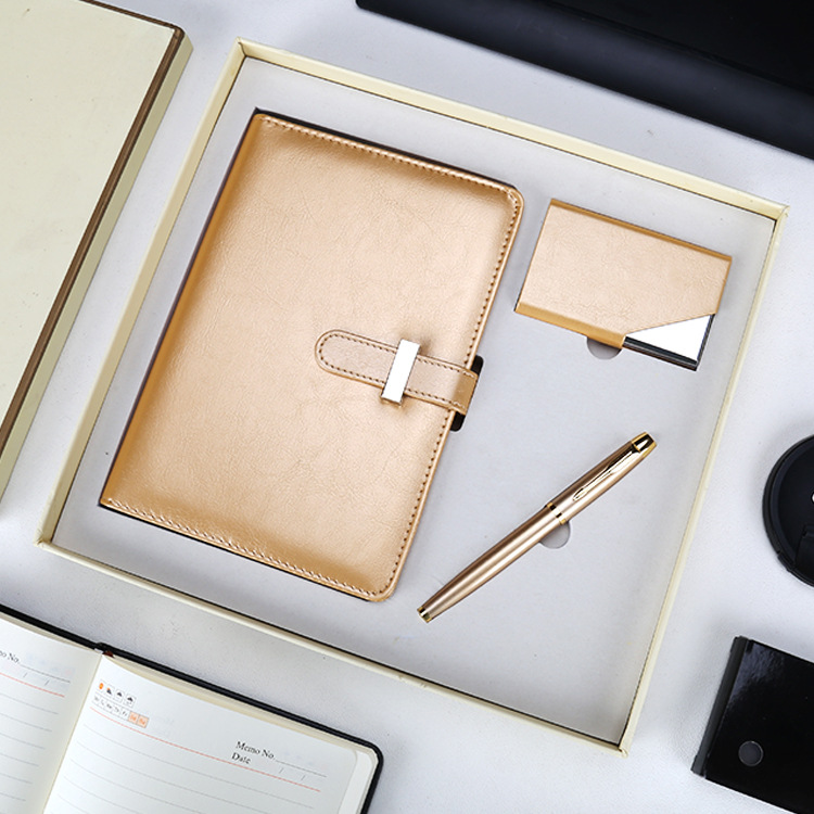 Notebook creative fashion set, notebook business card holder, pen gift, business set customization, company conference LOGO Application Scenario
