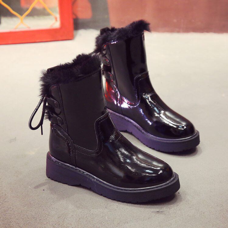 漆皮厚毛雪地靴批发零售电商供货
