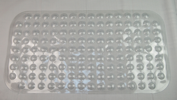 Rectangular transparent/solid color pitted bathroom mat, dotted round bead bathroom anti-slip massage mat, PVC bathroom mat Specification drawing