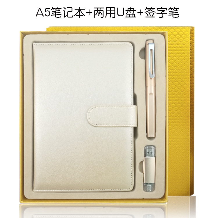 Customized A5 Business notebook gift set, logo notebook stationery, practical office supplies, engraved patterns