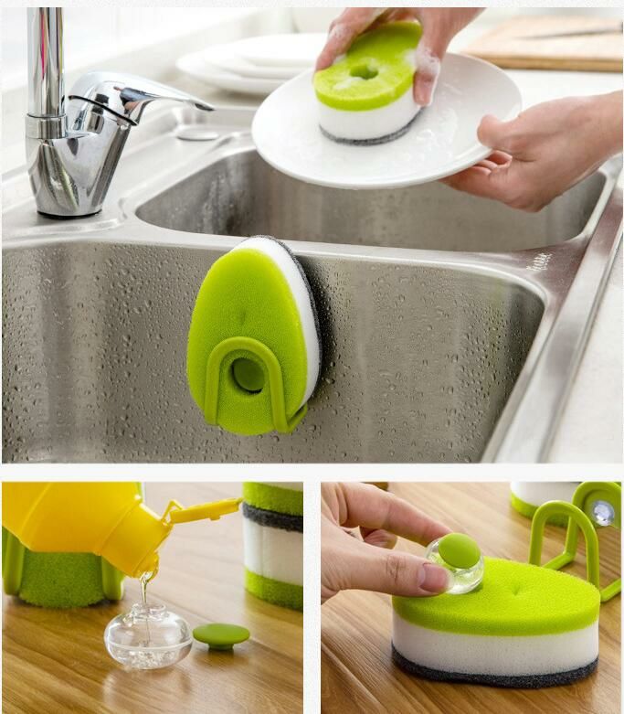 Kitchen sponge自带皂液海绵刷不沾油去污洗碗刷