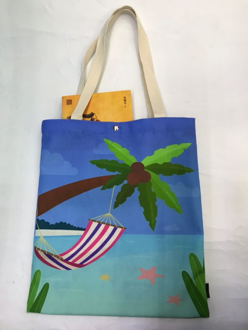 小清新治愈系插画水彩绘本帆帆布袋美术单肩手提纯棉环保包现货
