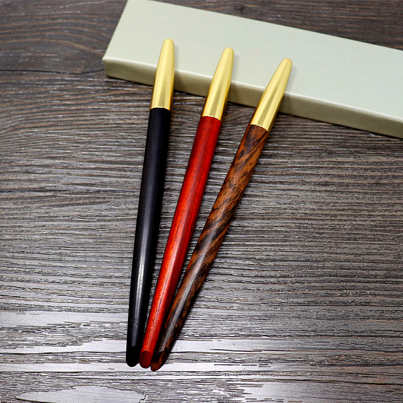 厂家直销原色竹木笔 匠心之笔 木质黄铜笔 手工制作图