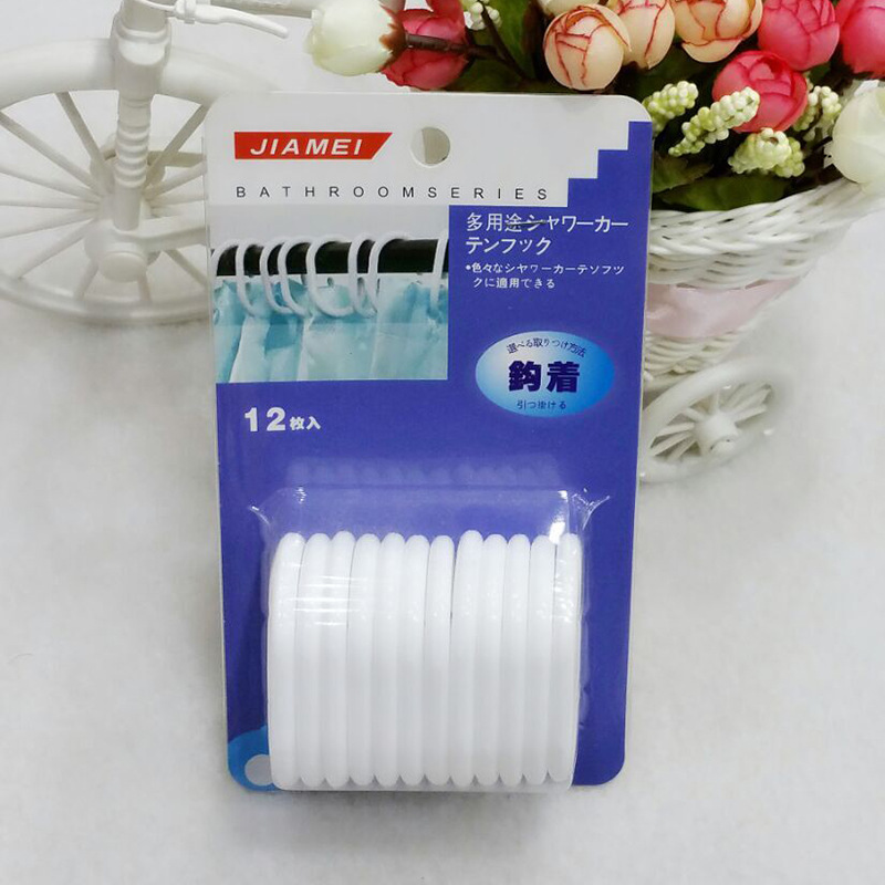 White C-hooks 12 sets of creative home size shower curtain hooks C-hooks