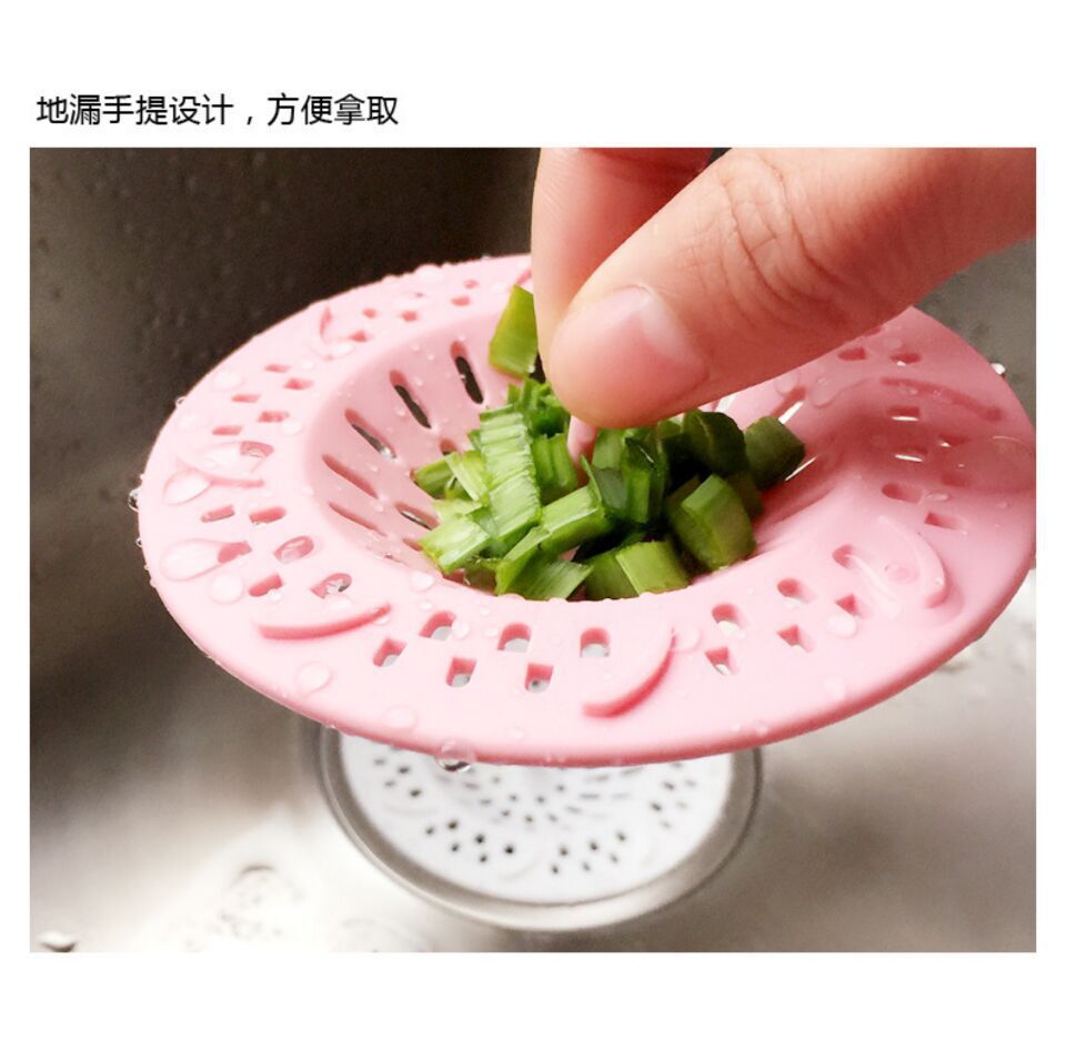 硅胶隔渣厨房水槽防堵塞地漏浴室下水道排水口头发过滤产品图