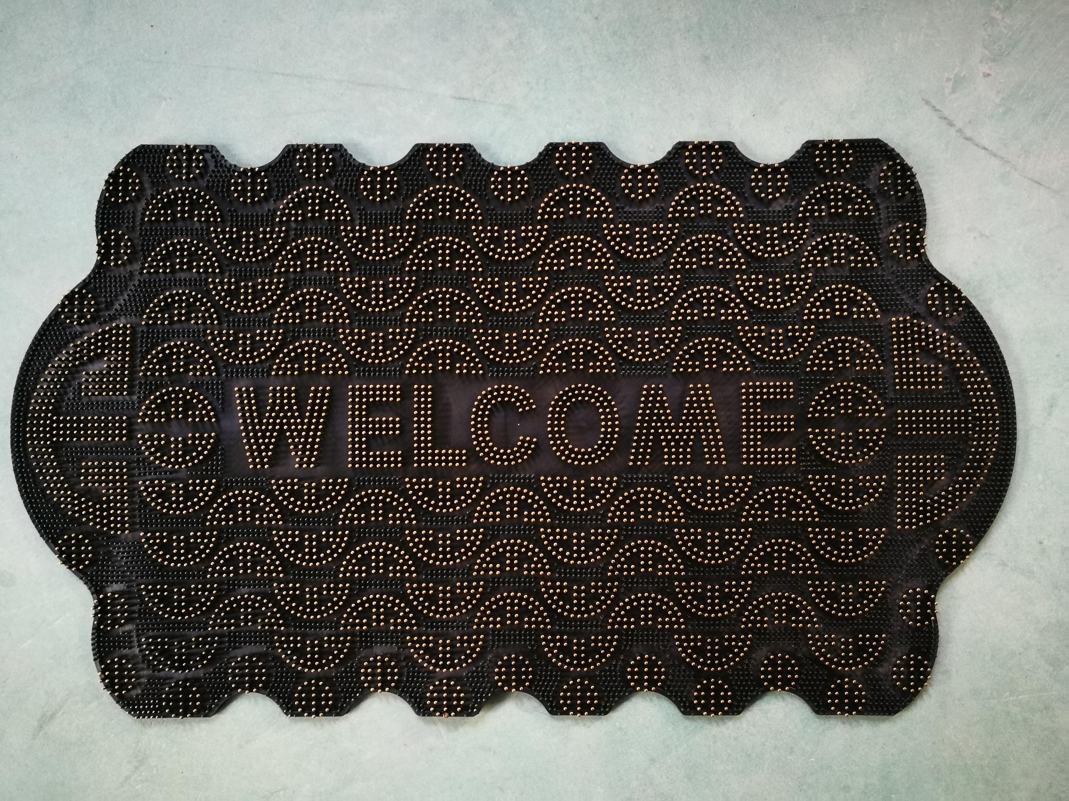 Elliptical wave PVC floor mat, anti-slip mat, rubber mat, raised point welcome mat, outdoor mat, rubbing mud mat, 45*75cm full figure