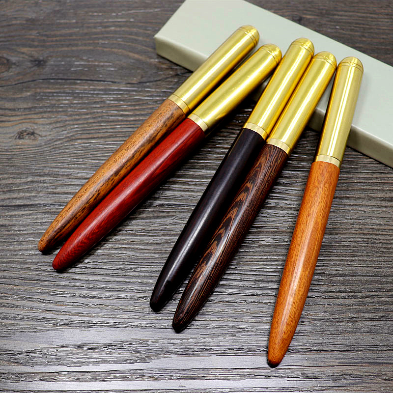厂家直销原色竹木笔 匠心之笔 木质黄铜笔 手工制作图