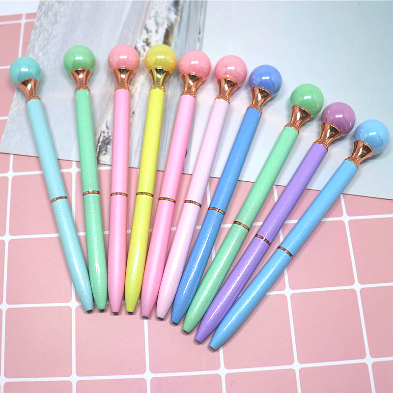 厂家直销马卡龙珍珠笔 金属圆珠笔 创意礼品笔