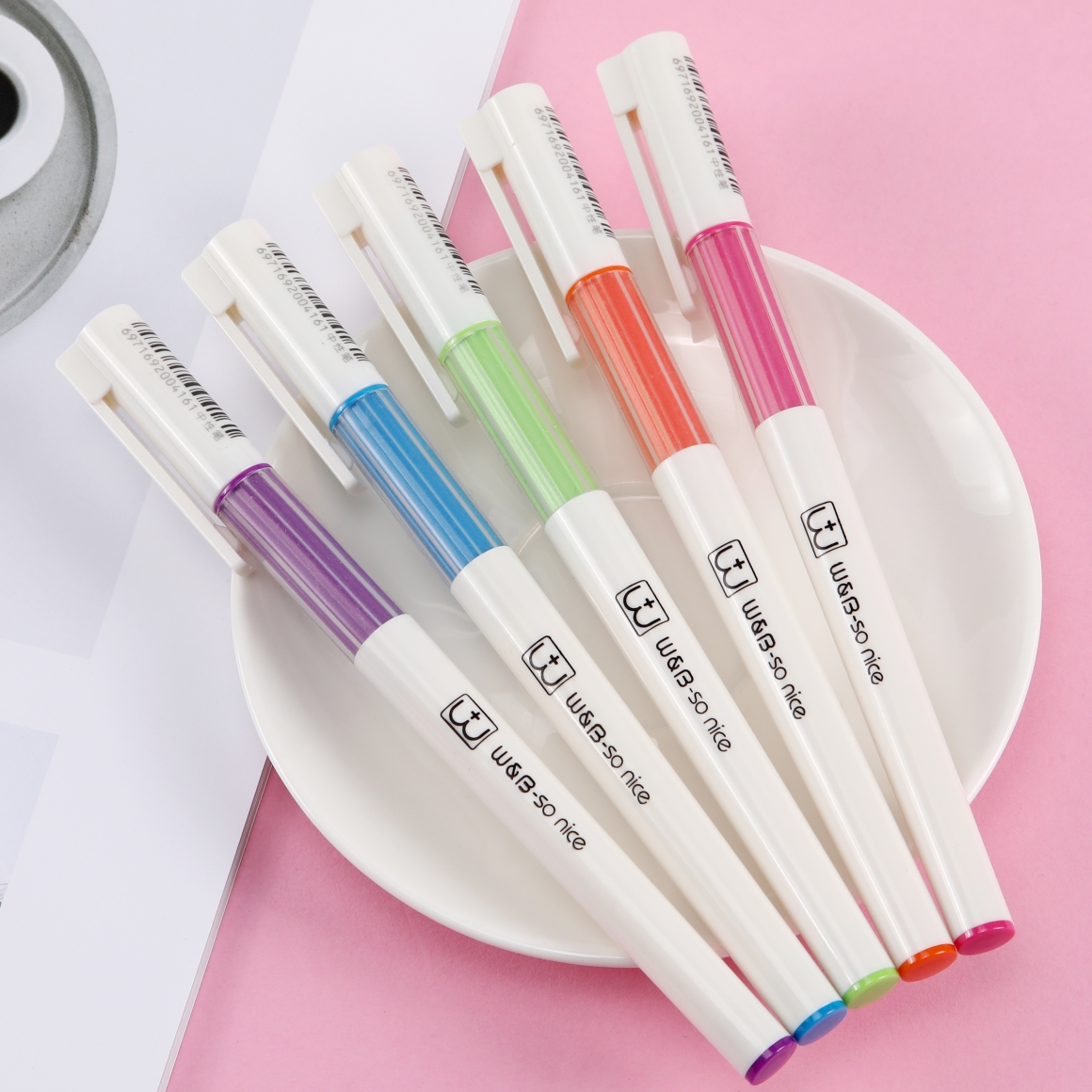 Wanbang Youpin GP-9415 Quick-drying gel pen 5-color metal tip center of gravity at the front, easy to write 0.5 Specification image